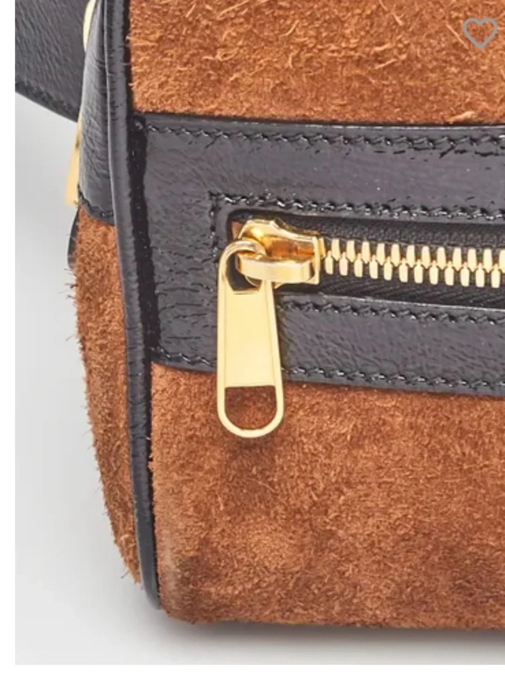 Gucci Brown Suede Belt Bag with Green-Red Web Stripe